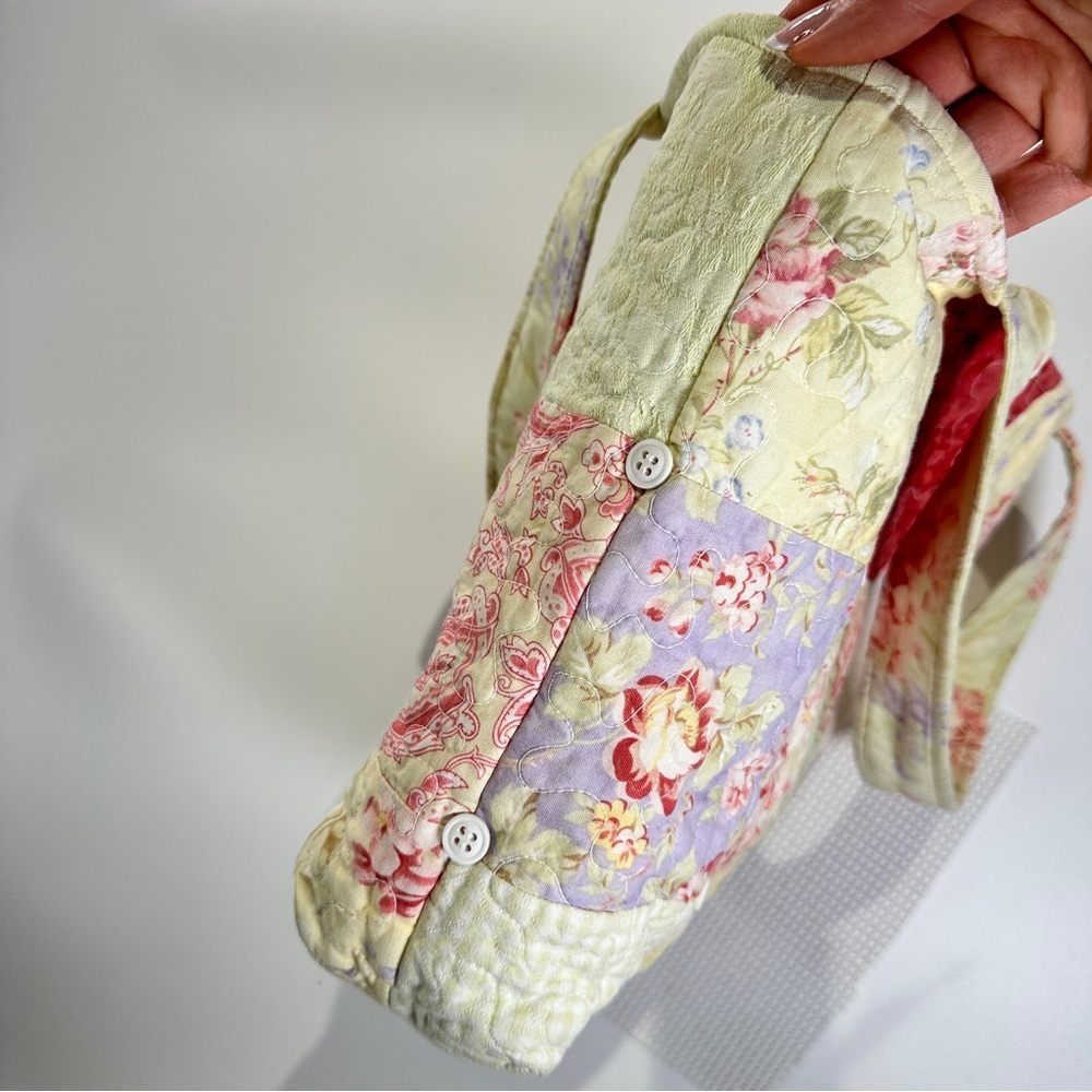 Handmade Quilted Patchwork Tote Cottagecore Floral Bag - Picture 7 of 12